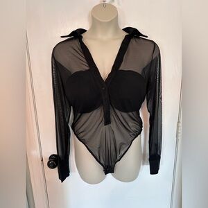 NEW See Me Through Mesh Bodysuit in Black Fashion Nova Size 1X #1730